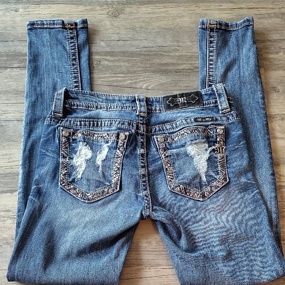 Miss Me Blue Distressed Skinny Jeans
